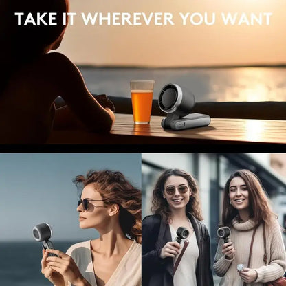 2025 Popular Portable Handheld Turbo Fan, 5 Gear Wind Hand Fan, Handheld Fan, Portable Mini Hand Fans, USB Rechargeable Turbo Fa